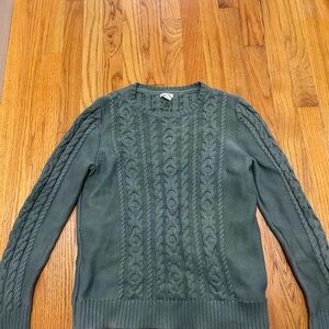 L.L. Bean Sage Green Cable Knit Sweater